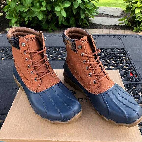 Sperry brewster plaid collar waterproof duck boot